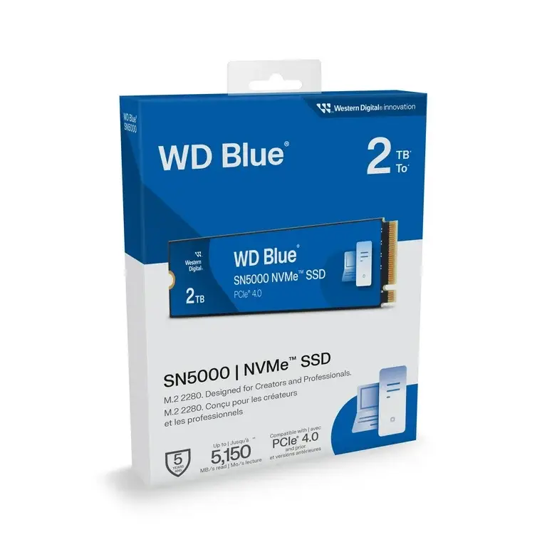 Disco Solido m.2 Western Digital Blue SN5000 NVMe de 2 TB - PCIe Gen 4.0, M.2 2280, hasta 5,150 MB/s — imagen 2
