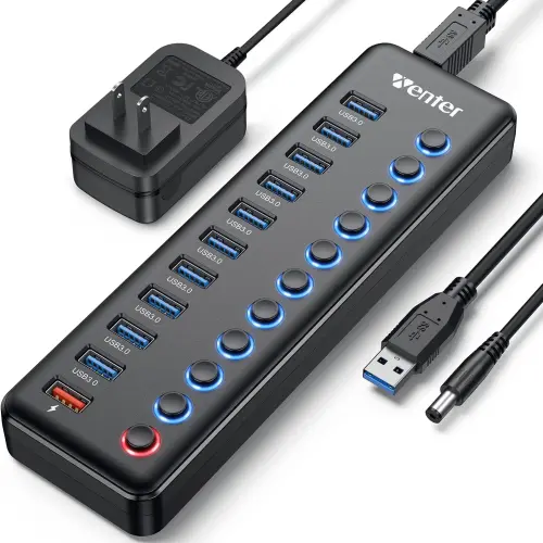 Hub Wenter USB 3.0 10 puertps mas 1 de carga's photo #1