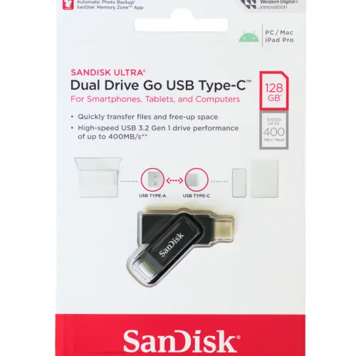 SanDisk Ultra Dual Drive Go 512GB USB Tipo-C y USB-A | Memoria Flash 2 en 1 para Smartphone, PC y Mac | Alta Velocidad | Negro — imagen 3