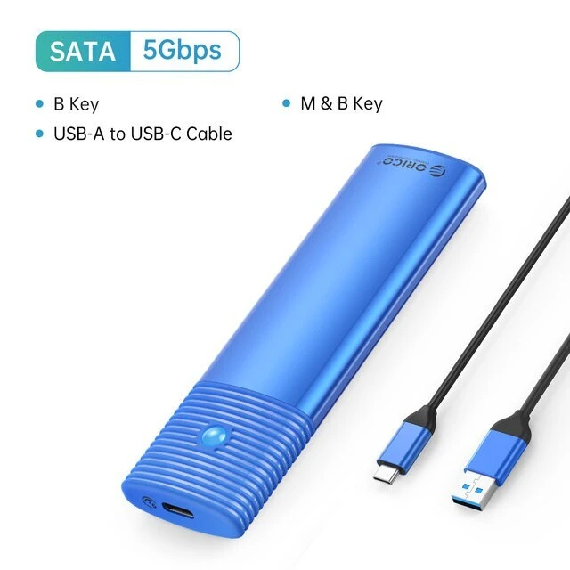 Adaptador Enclosure Orico M.2 SATA PWM2 Azul USB 3.0 Caja SSD NGFF Rápida y Compacta's foto | Compu Solution |  BizneCubano